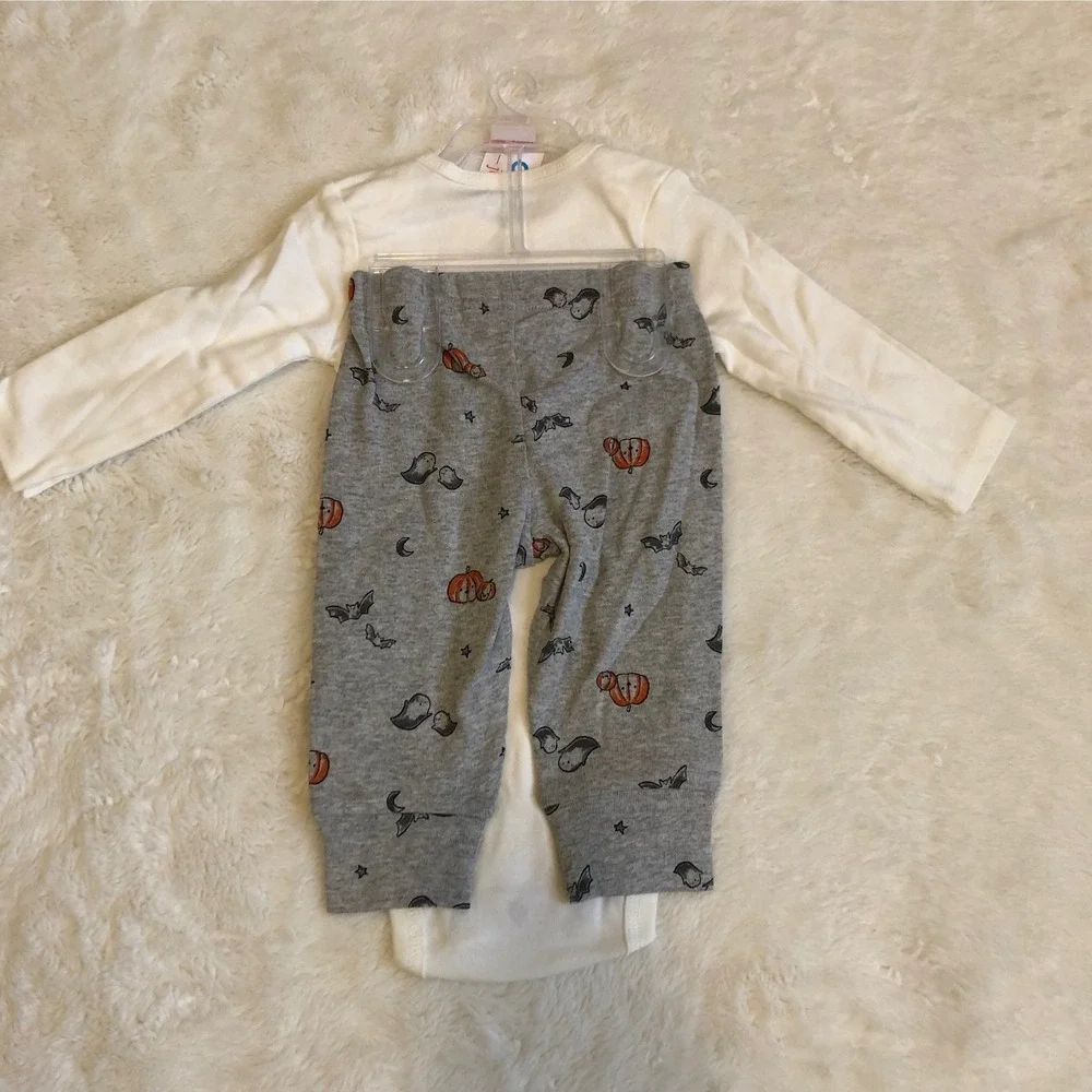 Carter's Baby Boys Girls 6 Months Halloween Ghost Long Sleeve Bodysuit Pants Set
